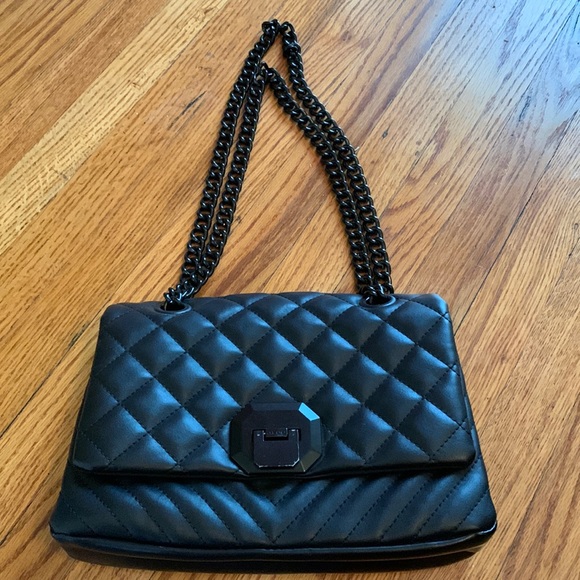 Aldo Handbags - Aldo black faux leather quilted medium sized bag w black chain should strap